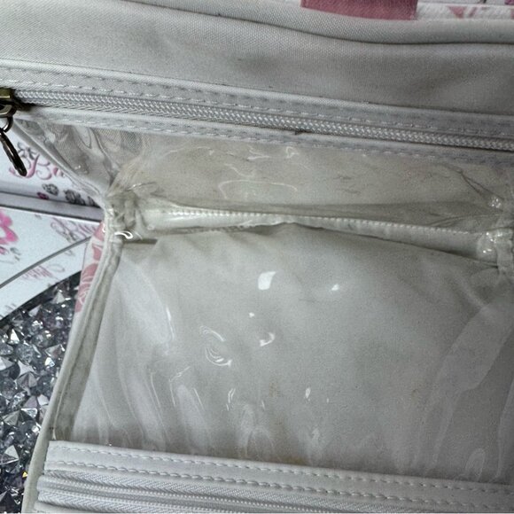 Oscar de la Renta Paris Women's Makeup Travel bag clutch tie up ribbon 🎀 pink - Picture 4 of 9